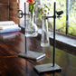 Stem Vase w/Stand (Set of 2) 14"-14.5"H Metal/Glass