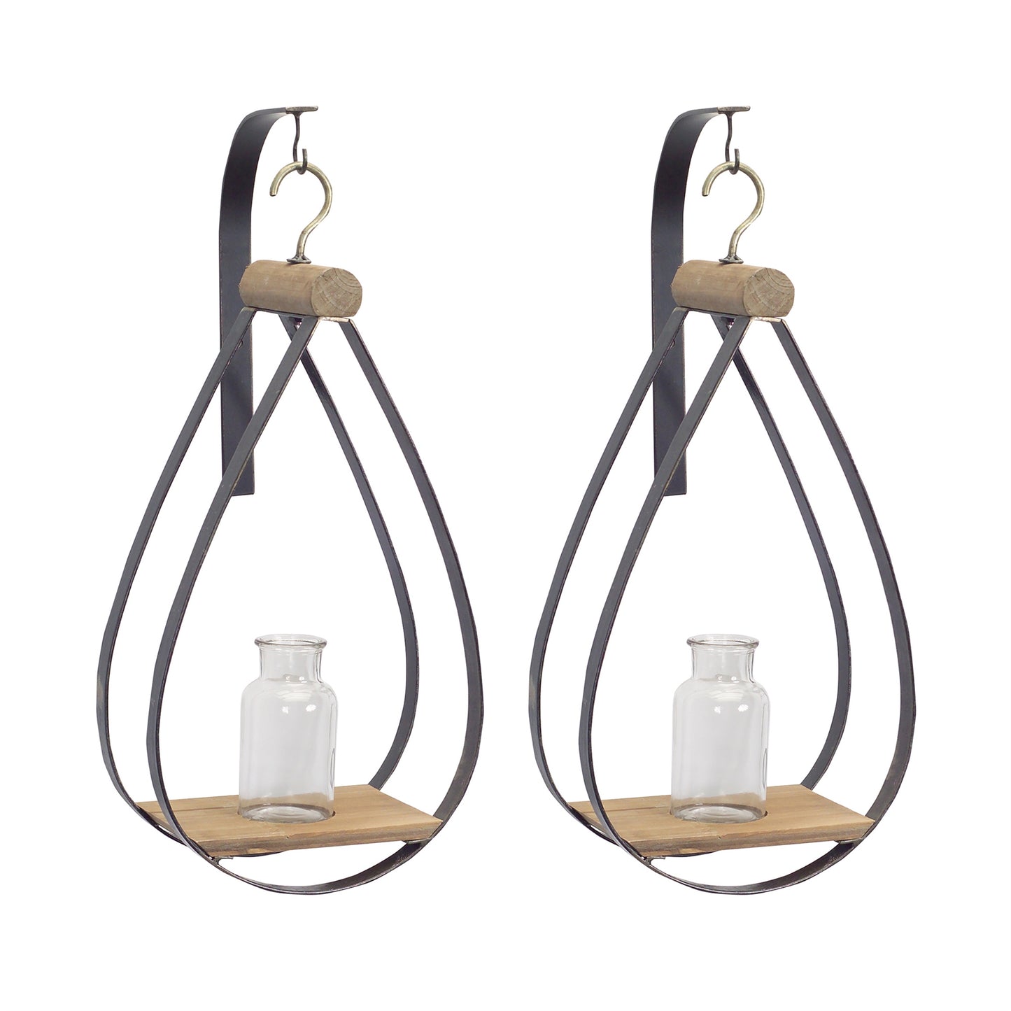 Hanging Bottle Vase (Set of 2)  21"H