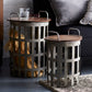 Side Tables (Set of 2) 15.5"H, 20.25"H Metal/Wood