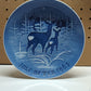 Jule After 1965 deer plate 7.25" w/wire hanger