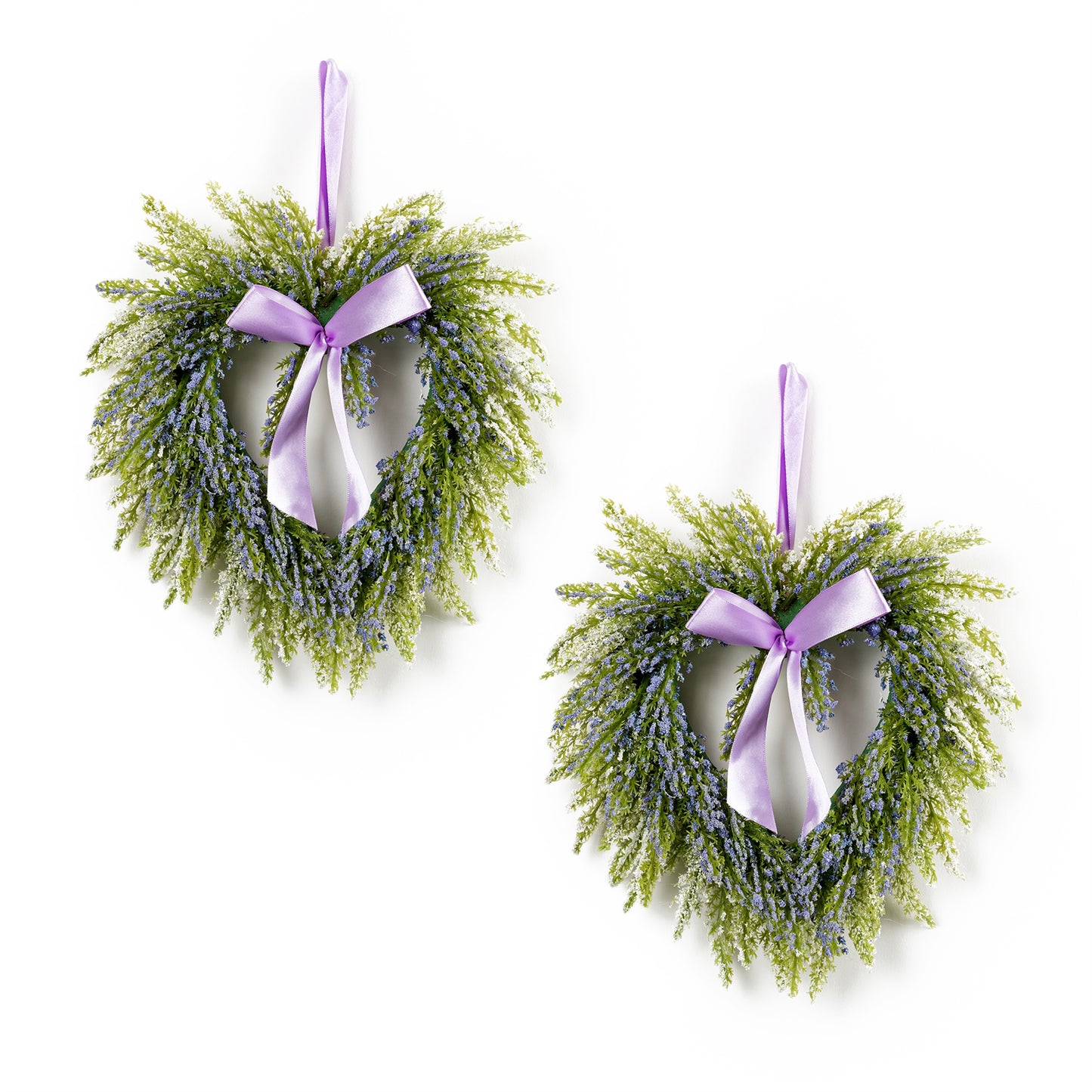 Lavender Heart Wreath (Set of 2) Twig/Plastic 10"
