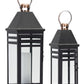Lantern (Set of 2) 16.25"H, 20.5"H Metal/Glass