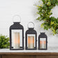 Lantern (Set of 3) 10"H, 12.75"H, 16"H Iron/Glass