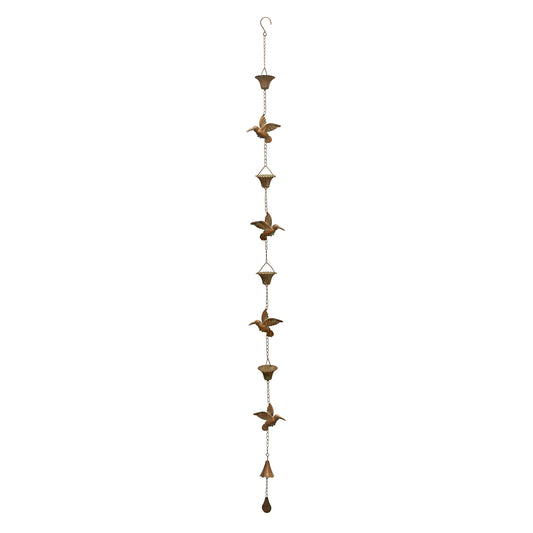 Hummingbird Rain Chain 69"L Iron