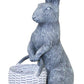 Standing Rabbit with Basket 6.75"L x 10.5"H Resin