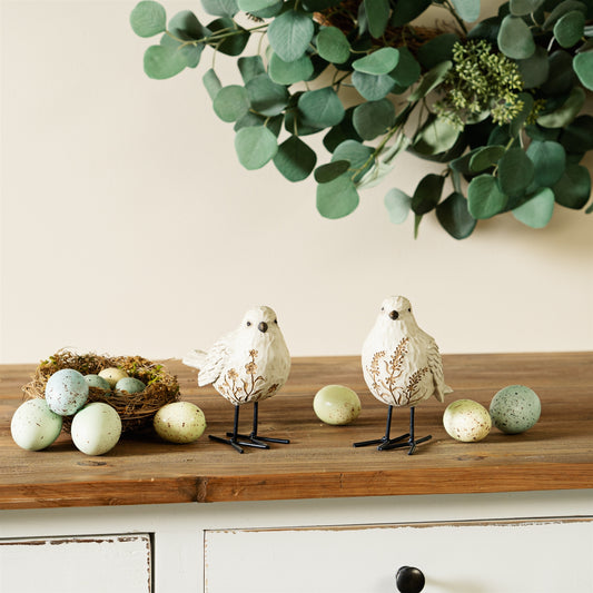 Bird (Set of 2) 5"H, 5.25"H Resin