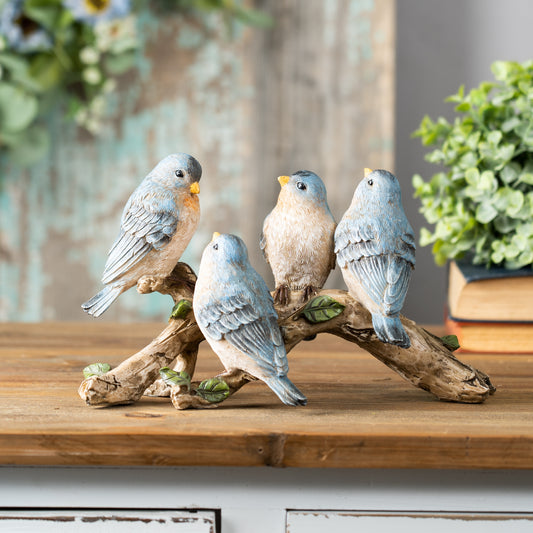 Birds on Branch 11"L x 6.25"H Resin