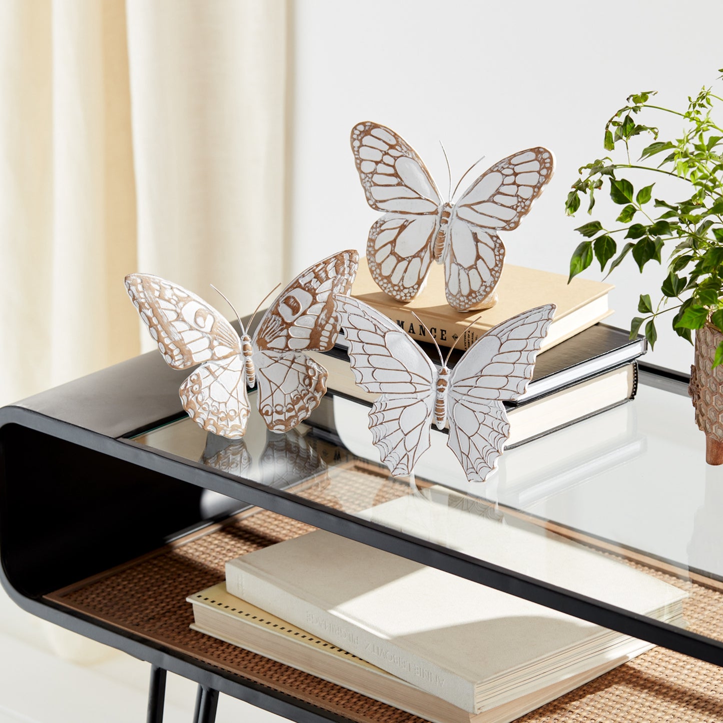Butterfly (Set of 3) 6.75"L x 5.5"H, 7"L x 5.5"H, 7.25"L x 5.75"H Resin