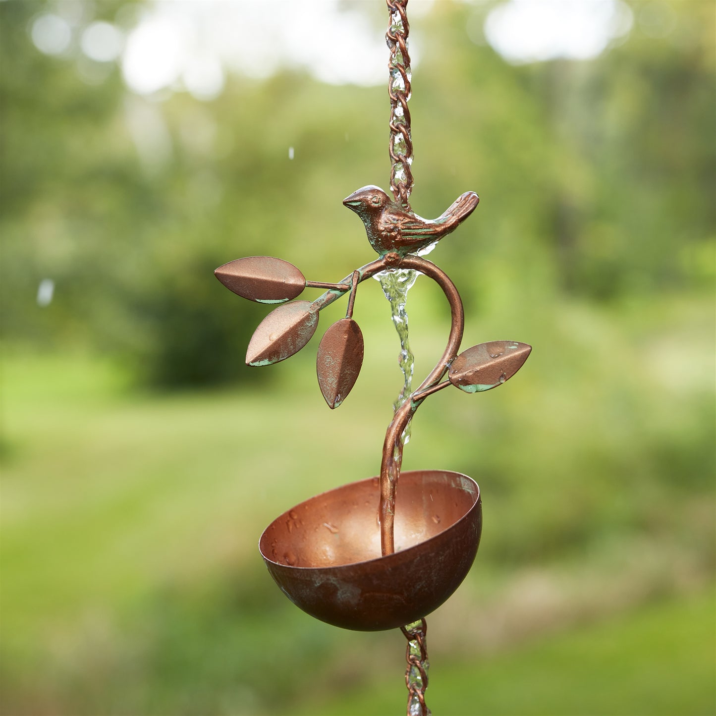 Bird Rain Chain 70"L Iron