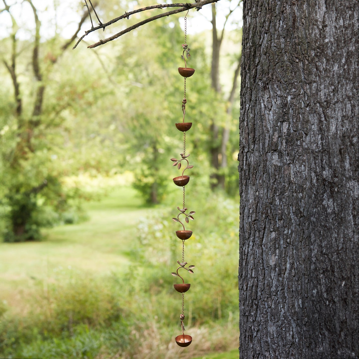Bird Rain Chain 70"L Iron