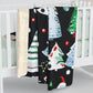 Colorful Christmas Trees Sherpa Fleece Blanket