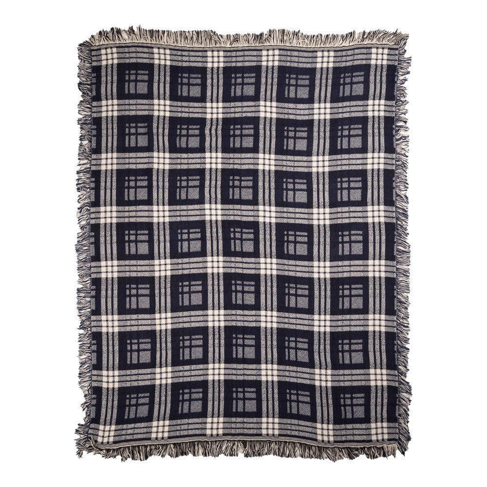 Blue Plaid 2 Layer Throw 46x60