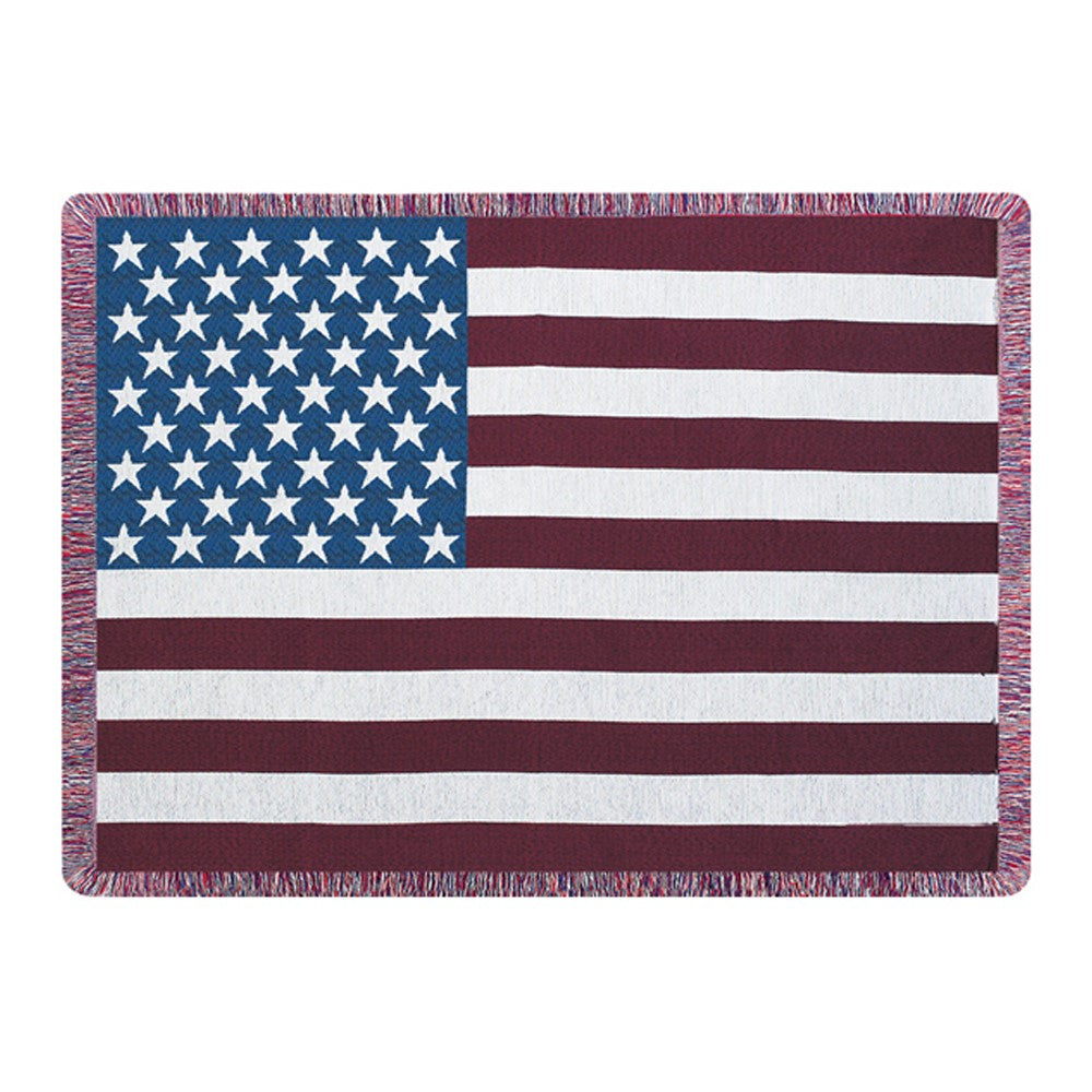 Stars & Stripes Tapestry Throw 50"x60" 100% Cotton