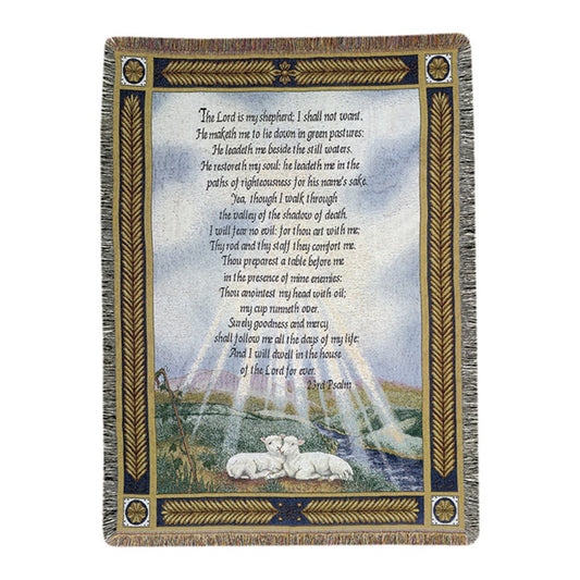 23rd Psalm Tapestry Throw 50x60 Woven Blanket