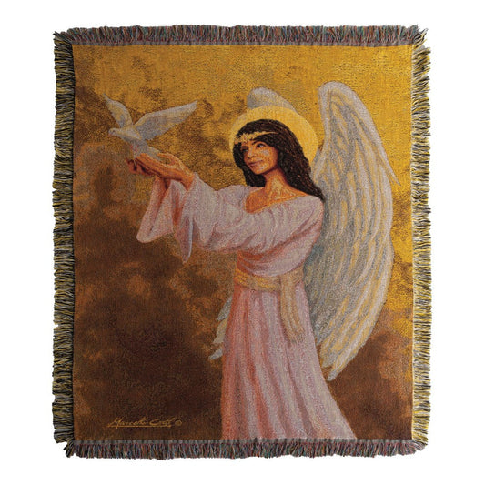 Angel With Dove Tapestry Throw 50" x 60"