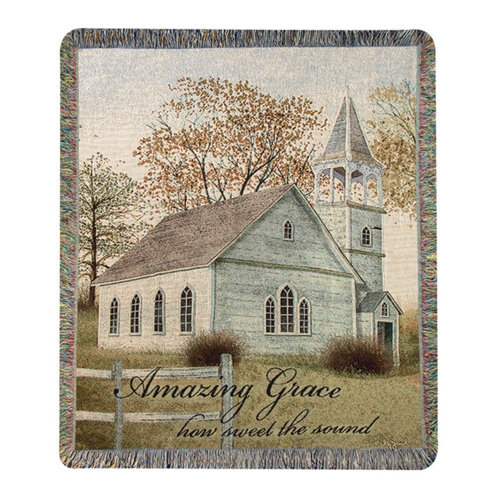 Amazing Grace Tapestry Throw 50x60 Woven Blanket