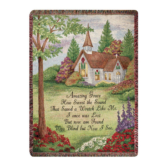 Amazing Grace Tapestry Throw 50x60 Woven Blanket