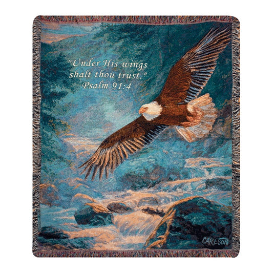 American Majesty w/ Verse Tapestry Throw 50x60 Woven Blanket