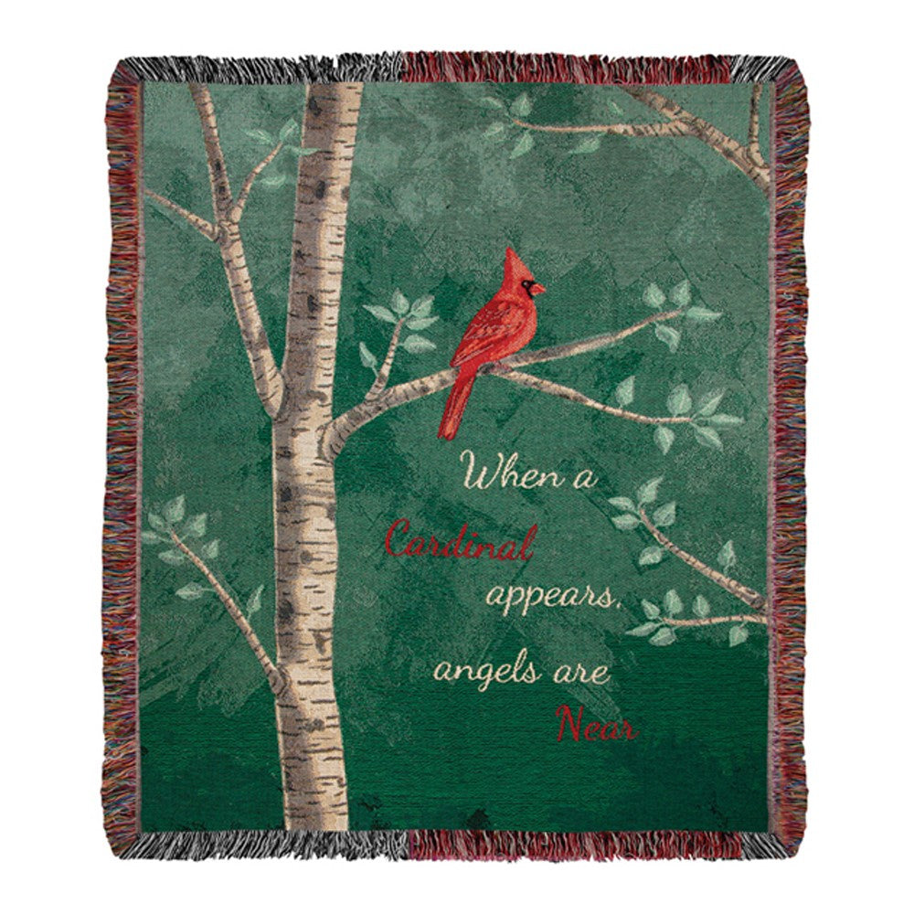 When A Cardinal Appears Tapestry Throw 50"x60" 100% Cotton