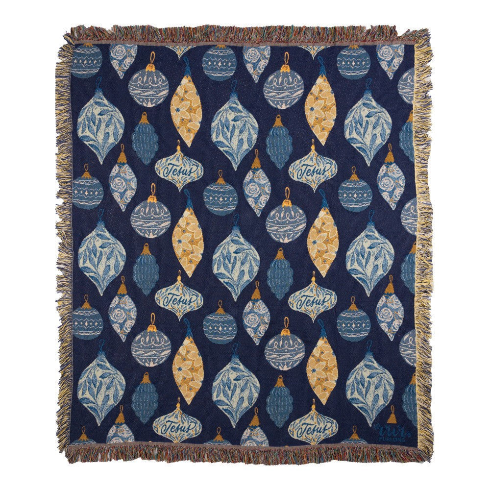 Blue White Christmas-50X60 Tapestry Throw