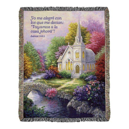 Church In Country Tapestry Throw - Spanish 50x60 Woven