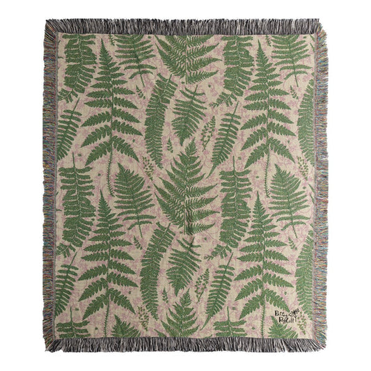 Ferns And Mushrooms Tapestry Throw 50" x 60"