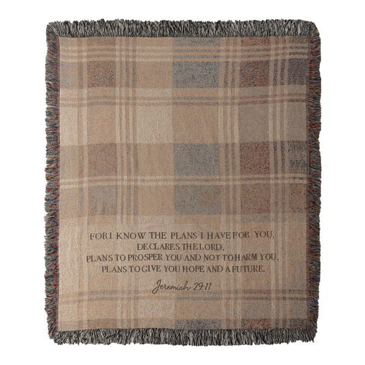 For I Know The Plans Tapestry Throw 50X60
