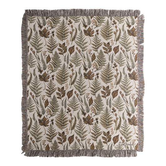 Fall Splendor All Over Leaves Tapestry Throw 50" x 60"
