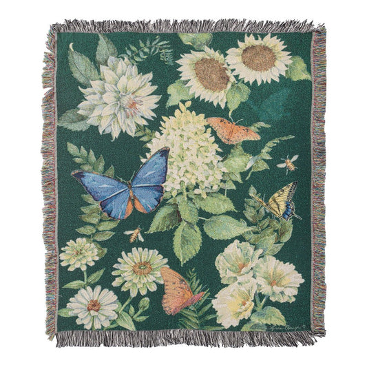 Flutter And Flowers Tapestry Throw 50x60