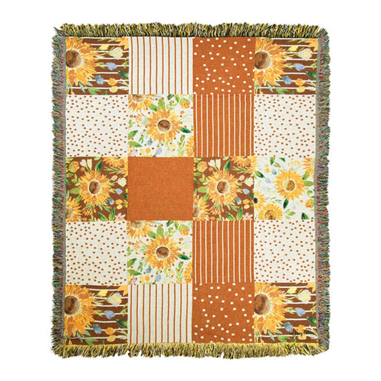 Fall Sunflower Fields Tapestry Throw 50"x60" 100% Cotton