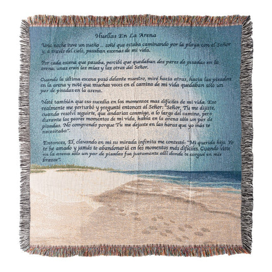 Footprints In The Sand Tapestry Throw - Spanish 50X60