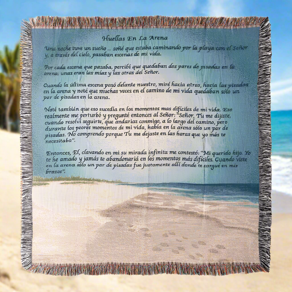 Footprints In The Sand Tapestry Throw - Spanish 50X60