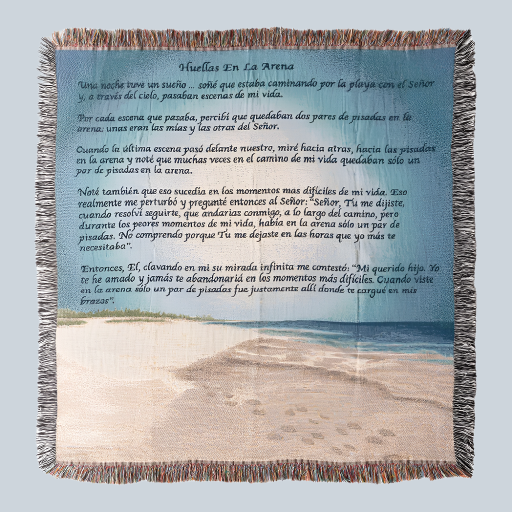 Footprints In The Sand Tapestry Throw - Spanish 50X60