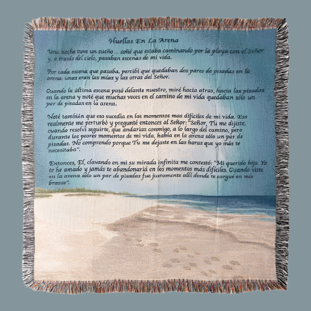 Footprints In The Sand Tapestry Throw - Spanish 50X60