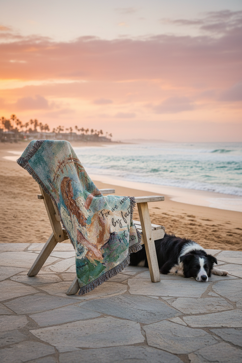 For We Walk By Faith Tapestry Throw 50x60