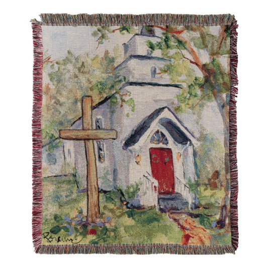 Historic Church Tapestry Throw 50x60