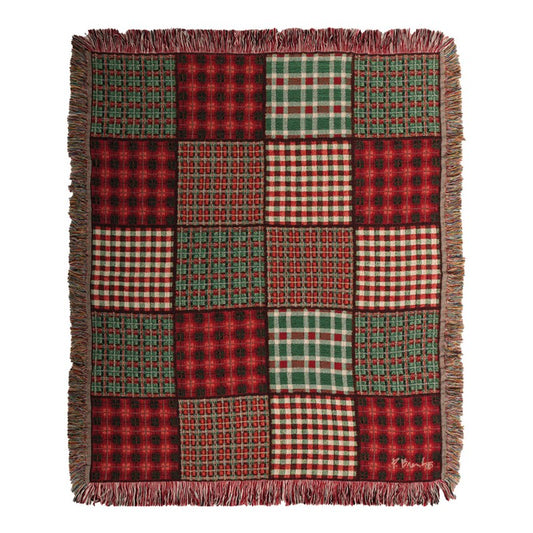 Holiday Plaid Tapestry Throw 50X60