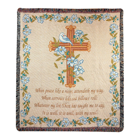 It Is Well With...Tapestry Throw 50"x60" 100% Cotton