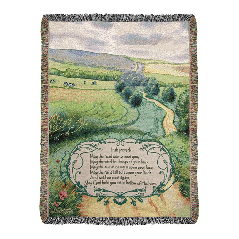 Irish Proverb On Path Tapestry Throw 50"x60" 100% Cotton