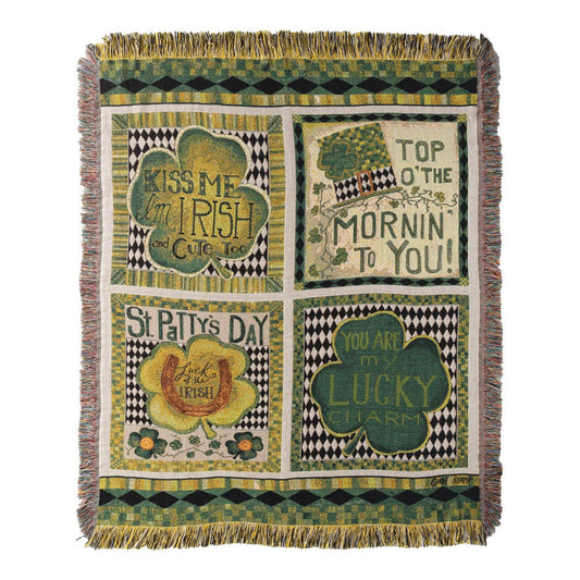 Kiss Me I'm Irish Tapestry Throw 50" x 60"