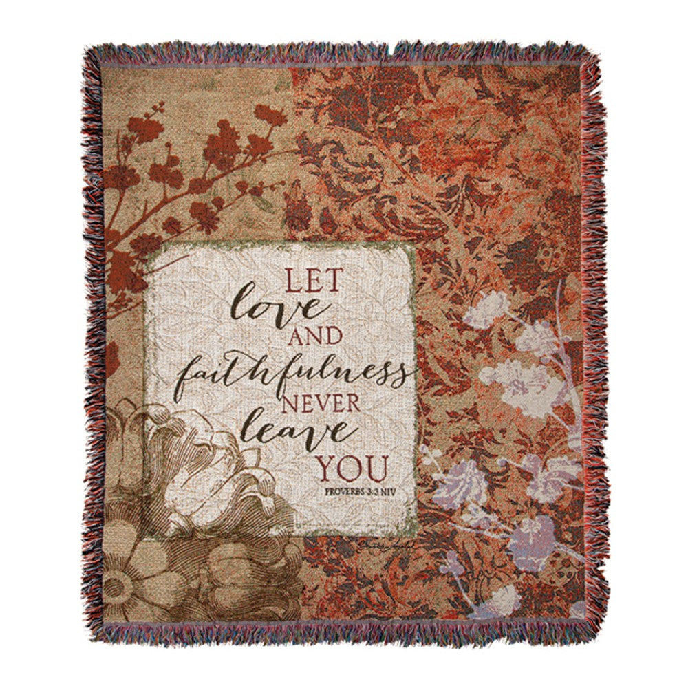 Let Love And Faithfullness Tapestry Throw 50"x60" 100% Cotton