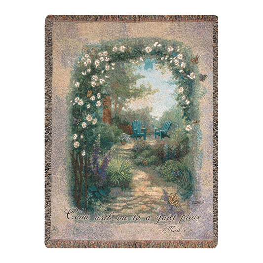 Morning Butterfly Tapestry Throw 50"x60" 100% Cotton