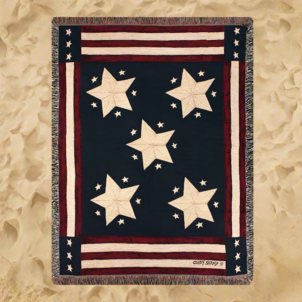 Long May It Wave Tapestry Throw 50"x60" 100% Cotton