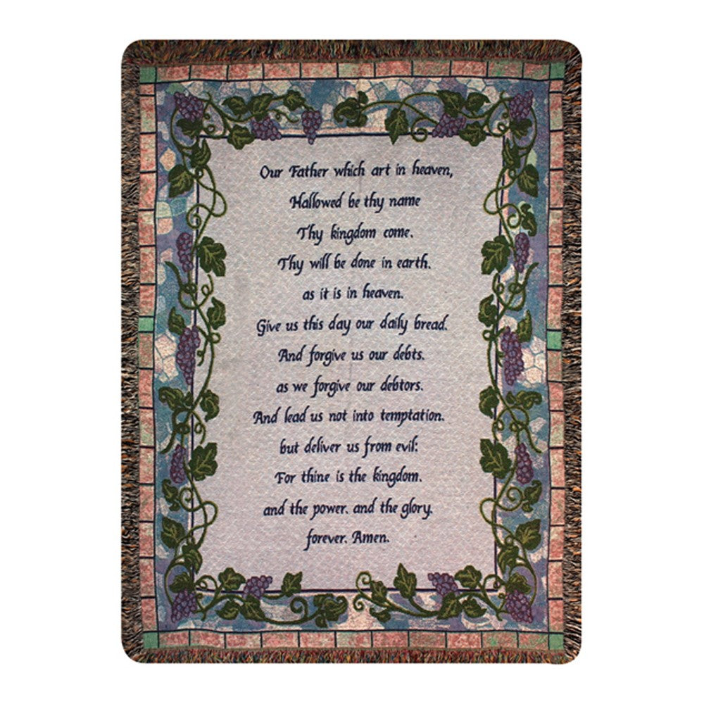 The Lord's Prayer Tapestry Throw 50"x60" 100% Cotton