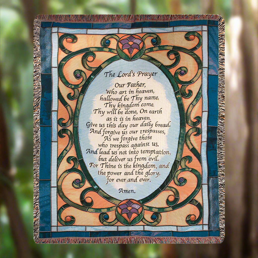 Lord's Prayer Tapestry Throw 50"x60" 100% Cotton
