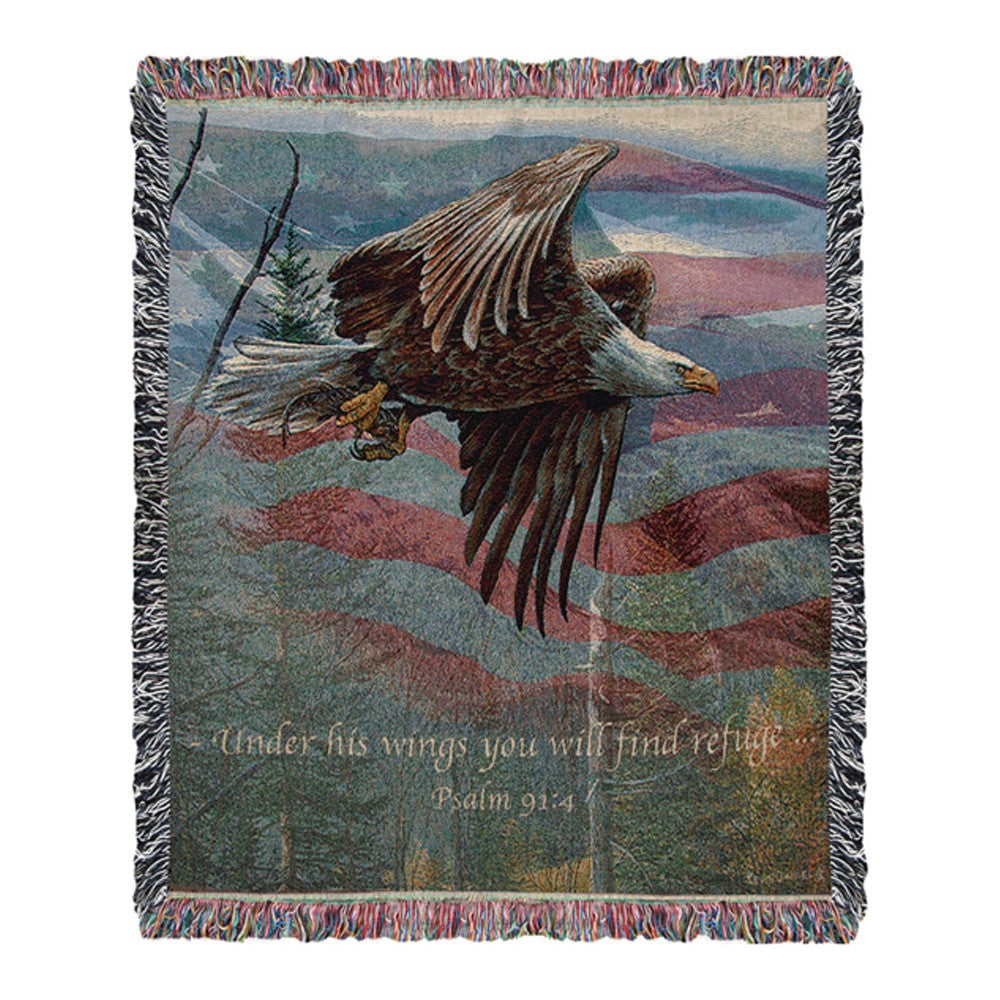 May Freedom Forever Fly Tapestry Throw 50"x60" 100% Cotton