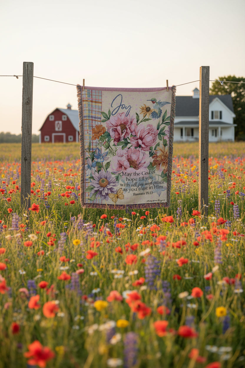 May The God Of Hope Tapestry Throw 50X60