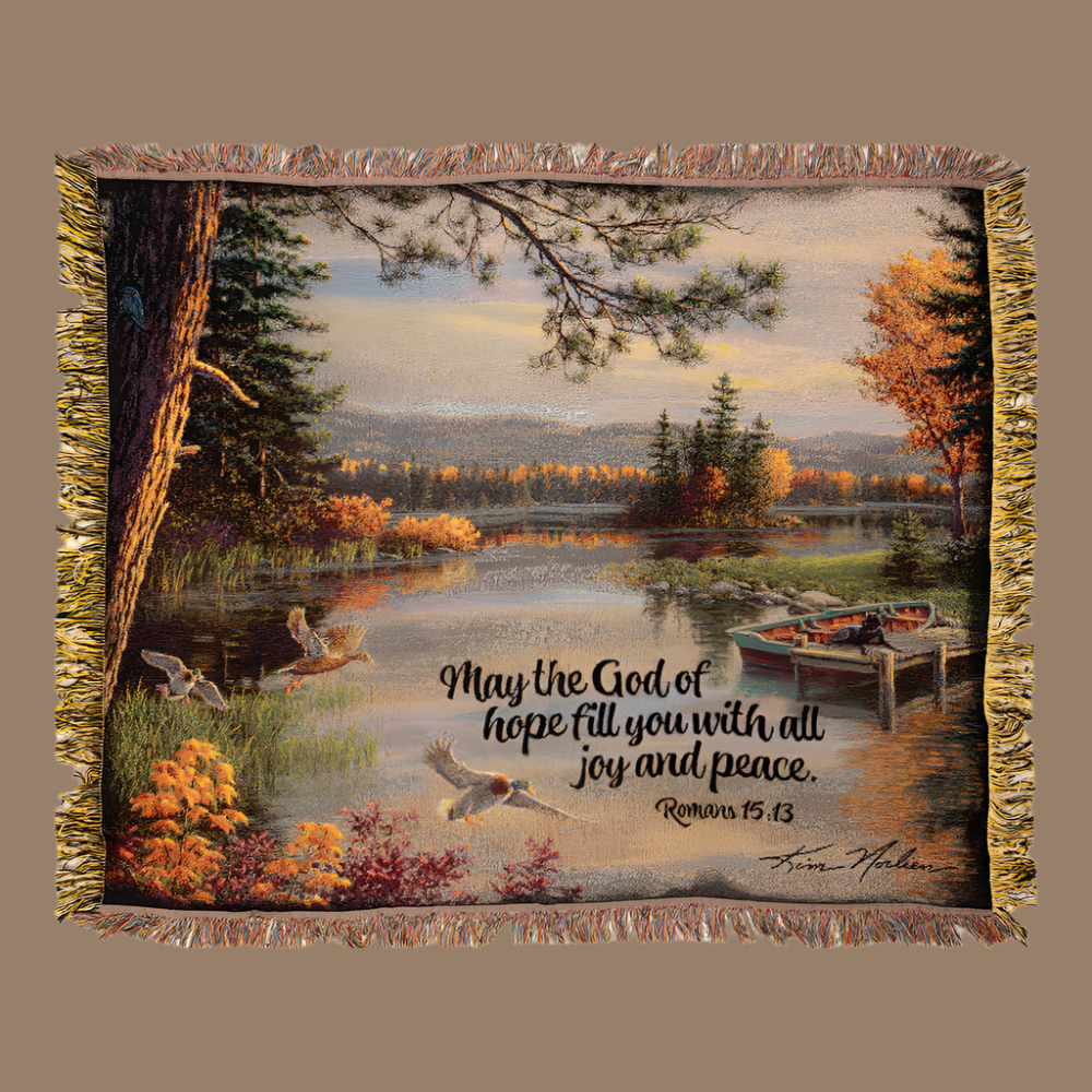 May The God Of Hope Tapestry Throw 50x60 Woven Throw