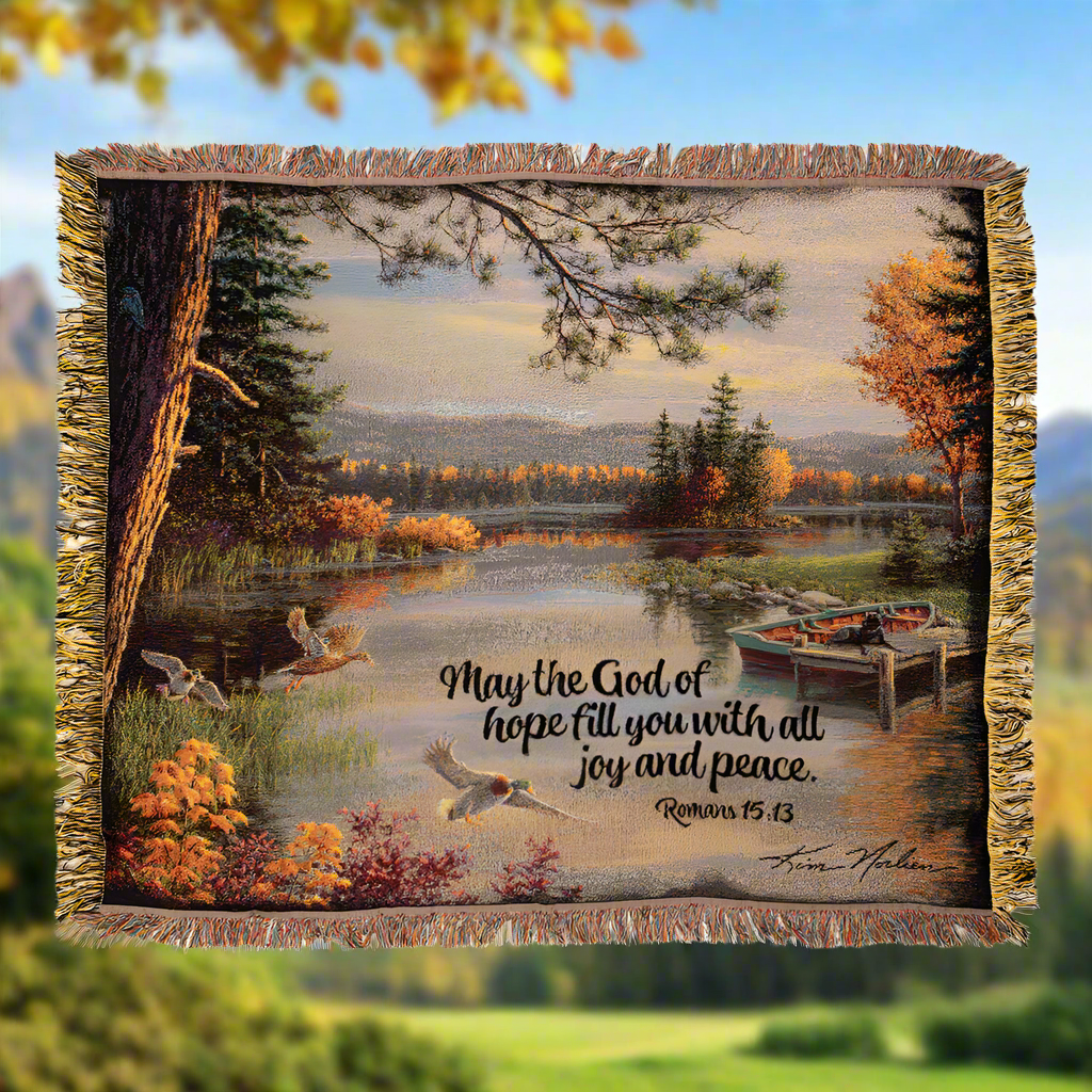 May The God Of Hope Tapestry Throw 50x60 Woven Throw
