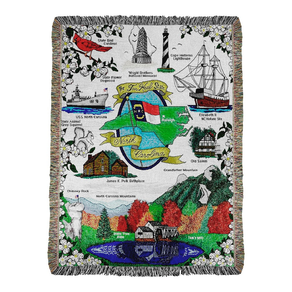 North Carolina Tapestry Throw 50x60 Woven Throw